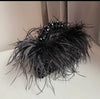 Feather handbag Glam Ostrich Fur Crystals Box Tote Handbag & Matching Sandals