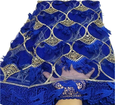 African Lace Fabric Beaded Empress Luxury and elegant Switzerland voile tulle lace