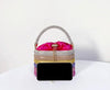 Box Handbag Square  Ladies Shiny Bag Women Colorful Blocking Diamond Messenger Handbag