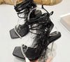 Feather handbag Glam Ostrich Fur Crystals Box Tote Handbag & Matching Sandals