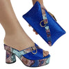 Snake Print Sandals Set Multicolored Bling Glitter Sandals Shoe with Purse