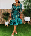 Dress Luxurious Elegant Sequins Quarter Sleeve Dress