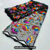 African Lace Sequins Empress Flowery Fabric Black & Multicolored
