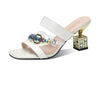 Sandals Box heels Rhinestones, Crystals Glam Chic Sandals