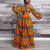 Skirt Suit Kaibeh African 2-Piece Lady Off Shoulder Dashiki Print Split Skirts