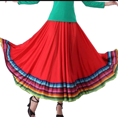 Skirt Women Dancing Multicolored Shirt