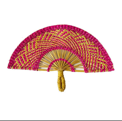 Hand fans woven straw