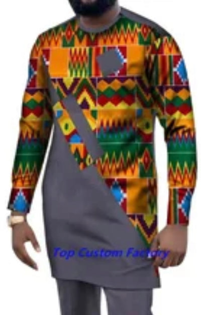 Men Shirt Swagger African Men Long Sleeve Embroidered Casual Top African Ethnic
