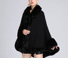 Fur Coat Cardigan Glam Chic Soft Faux Fur Cloak Coat Loose Batwing Cape