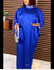 Kaftan Dress Glam Chic O Neck Pearls and Batwing Ribbons Sleeves Dress