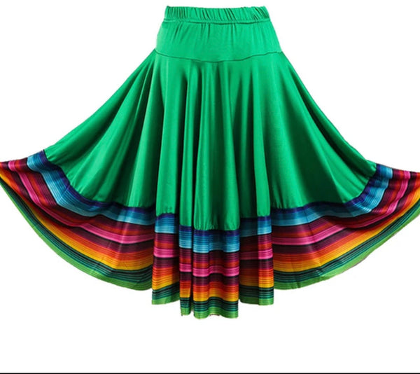 Skirt Women Dancing Multicolored Shirt