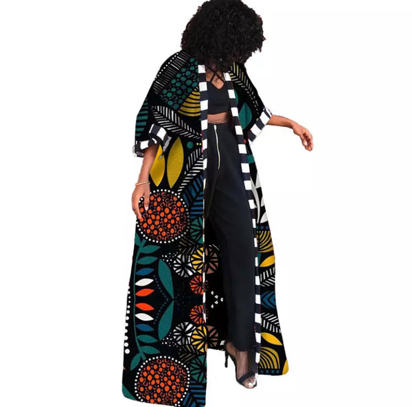 Lavish Comfort Collection-Kaibeh African Flora Dashiki Kimono - REDLightMart