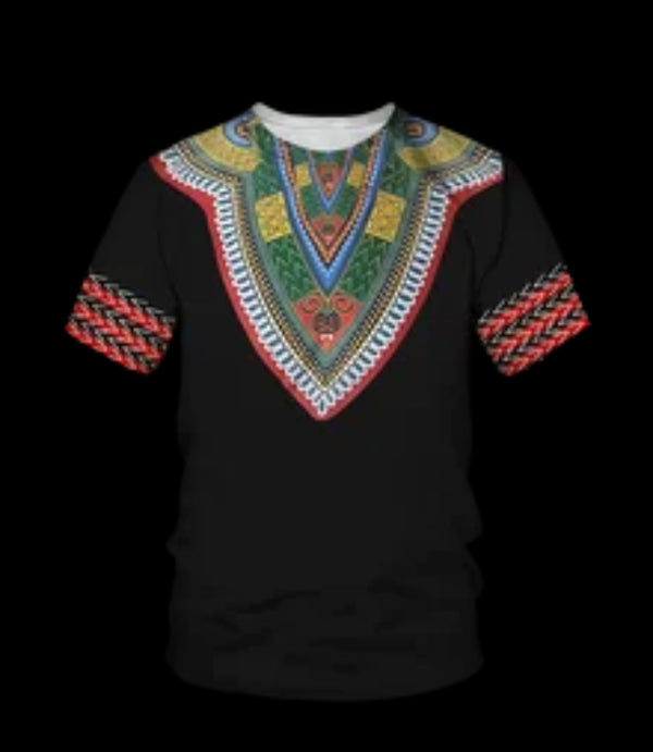 Tribal Track Suit Shine Pekin Dashiki Men African Pants 2-Piece Short Sleeve