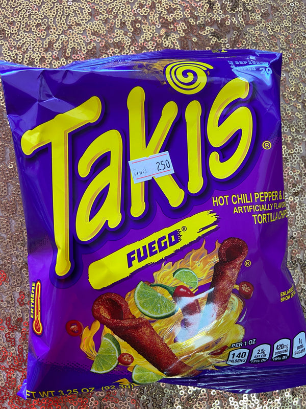 Takis tortilla chips hot chilli & lime 3.25oz